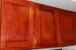 Some great cabinets made by Cameron Reddy. He used curly quarter sawn Red Oak. Beautiful wood and outstanding workmanship!