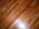 Finished Cherry flooring. The whiter boards are sapwood of the cherry tree mixed in with the red colored heart wood. Makes for very interesting contrast.