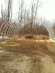 Skeleton frame of our new building that is being put up. 34'x48'x20'. Will be used to store lumber and some small equipment.
